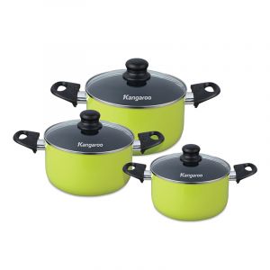 Bộ nồi nh&ocirc;m (3 chiếc: 16-20-24cm, kh&ocirc;ng đ&aacute;y từ) KG993MX