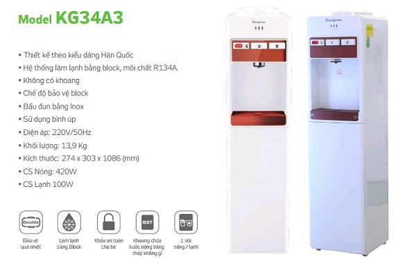Máy làm nóng lạnh nước uống Kangaroo KG34A3
