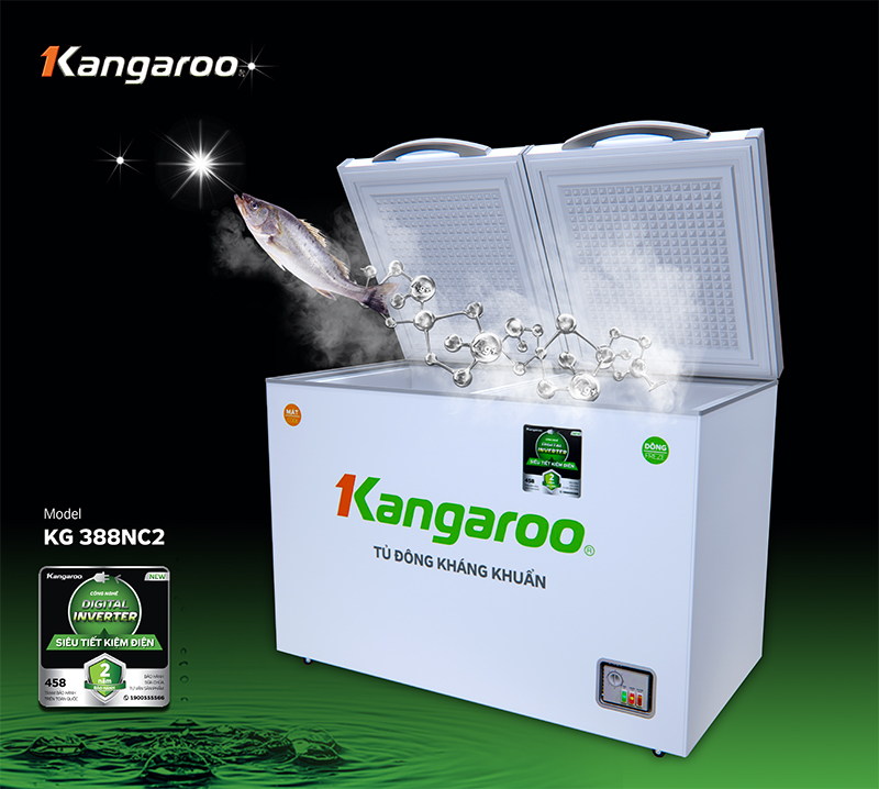 Tủ đông kháng khuẩn Kangaroo 388L KG388NC2